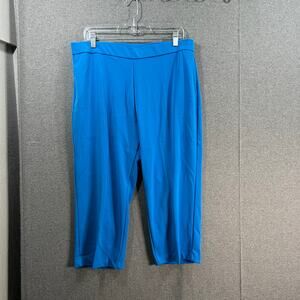 Susan Graver Petite LK Fusion Pull-On Crop Pant Cabana Blue, Petite Large